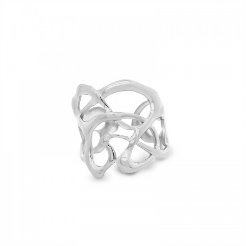 ANELLO APERTO REGOLABILE A FASCIA TRAFORATO - YC25312B418