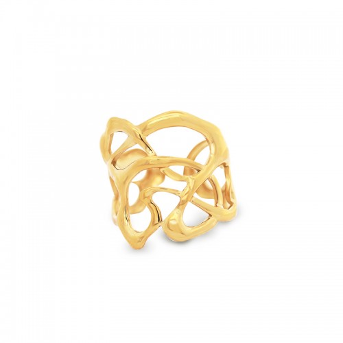 ANELLO APERTO REGOLABILE A FASCIA TRAFORATO - YC25312B418
