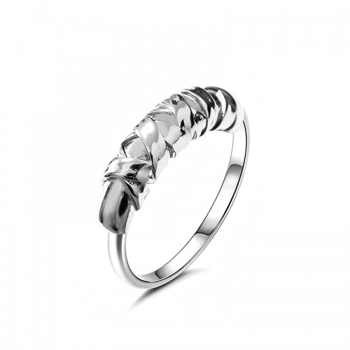 ANELLO REGOLABILE CON MOTIVO INTRECCIATO - YC2670C949
