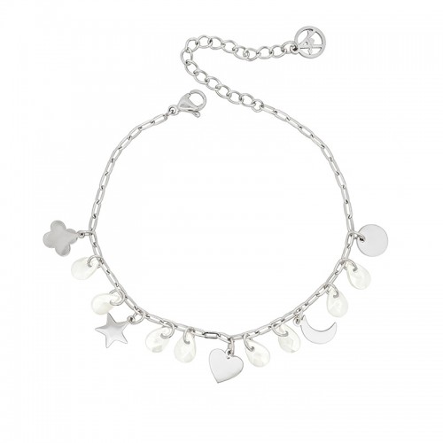 BRACCIALE CHARMS MULTISIMBOLO CON PERLINE A GOCCIA - FFJ2568C602