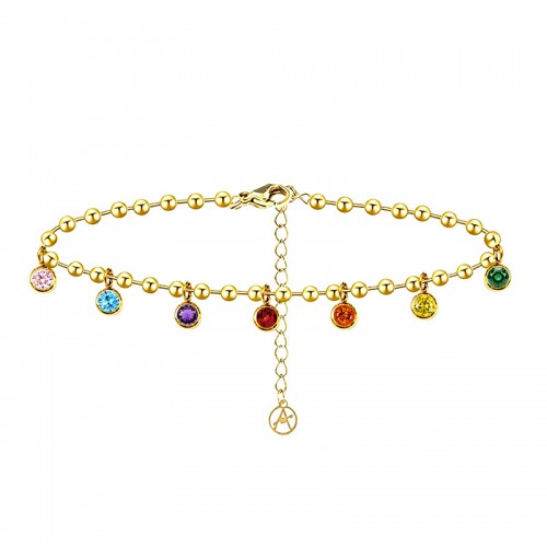 BRACCIALE CATENA A SFERE CON CHARM PUNTI LUCE - FFJ2664C840