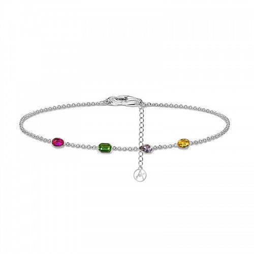 BRACCIALE CON ZIRCONI MULTITAGLIO COLORATI - FFJ2676C842