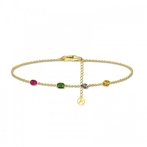 BRACCIALE CON ZIRCONI MULTITAGLIO COLORATI - FFJ2676C842