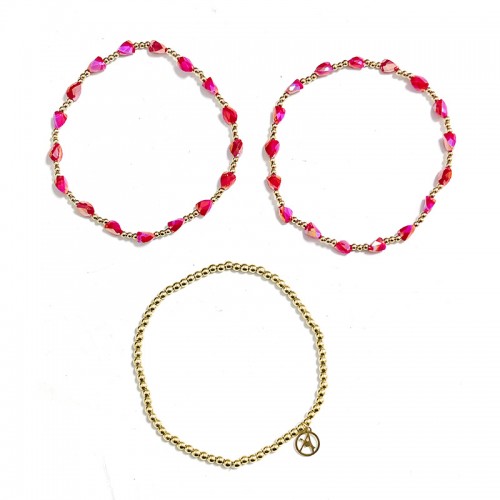 SET DI 3 BRACCIALI ELASTICI CON CRISTALLI - GD23215E820