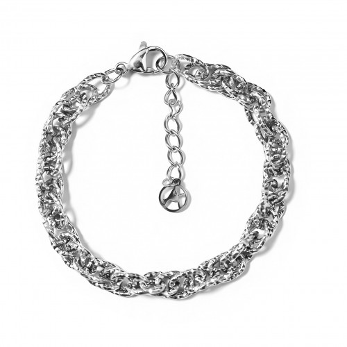 BRACCIALE CATENA A DOPPIA MAGLIA LAVORATA - JN25304C211