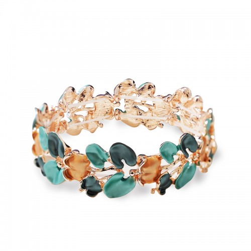 BRACCIALE ELASTICO FOGLIE SMALTATE - SW2588C417