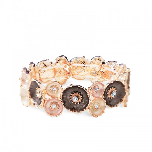 BRACCIALE FLOREALE SMALTATO CON STRASS - SW2588C444