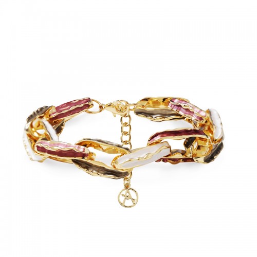 BRACCIALE A CATENA CON MAGLIE SMALTATE - SW2588C456