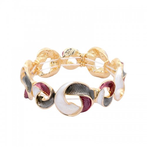 BRACCIALE ELASTICO A CERCHI INTRECCIATI SMALTATI - SW2588C466