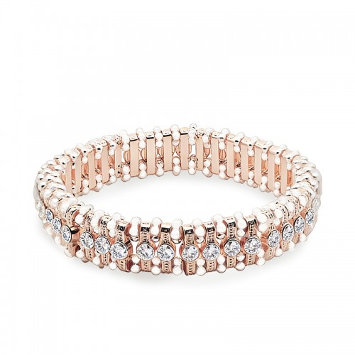 BRACCIALE ELASTICO BICOLOR CON STRASS - SW8722100B82