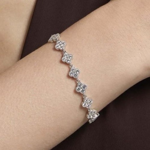 BRACCIALE A QUADRIFOGLI CON STRASS COLORATI - YC2588C232
