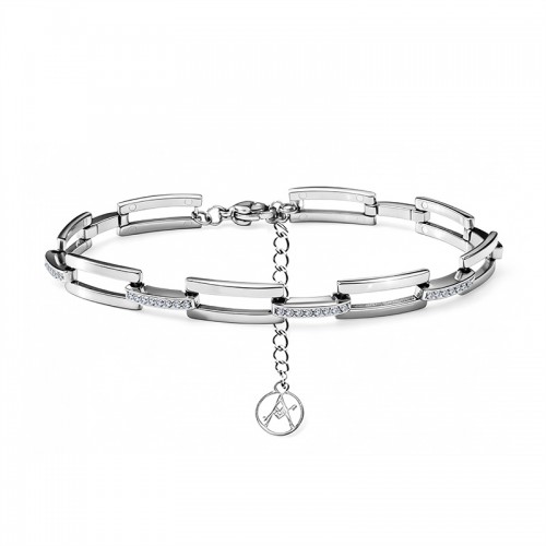 BRACCIALE MAGLIA RETTANGOLARE CON ZIRCONI - YC26112C907