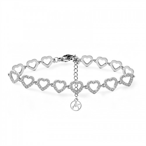 BRACCIALE CUORI TRAFORATI CON PAVÉ DI ZIRCONI - YC26120C876
