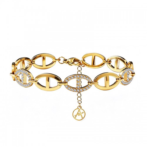 BRACCIALE MAGLIA MARINA CON ZIRCONI - YC26120C906
