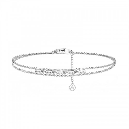 BRACCIALE DOPPIA CATENA CON ZIRCONI A BAGUETTE - YC2668C928