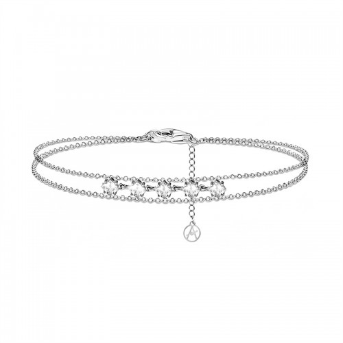 BRACCIALE DOPPIA CATENA CON ZIRCONI A ROMBO - YC2668C929