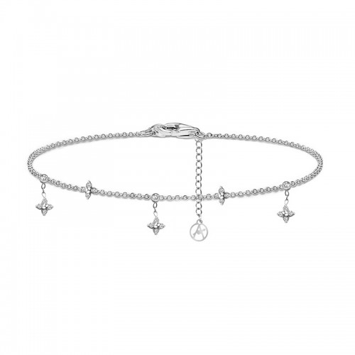 BRACCIALE CON ZIRCONI E FIORELLINI PENDENTI - YC2684C938