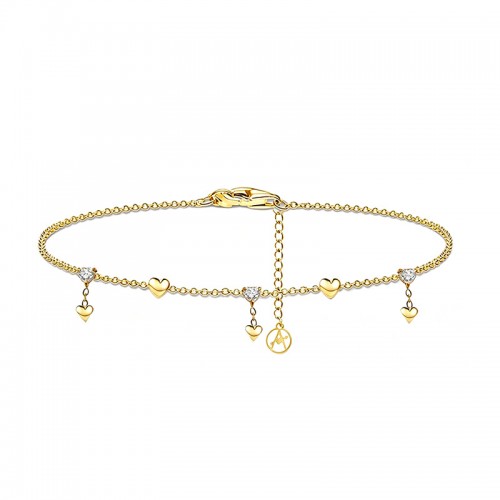 BRACCIALE CON CUORI PENDENTI E ZIRCONI - YC2684C940
