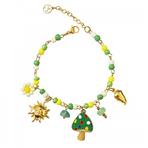 BRACCIALE CON PERLINE COLORATE E CHARMS - YNK25944C519