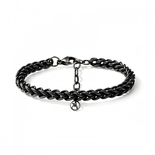 BRACCIALE UOMO A CATENA SPIGA NERA - KM2688C762