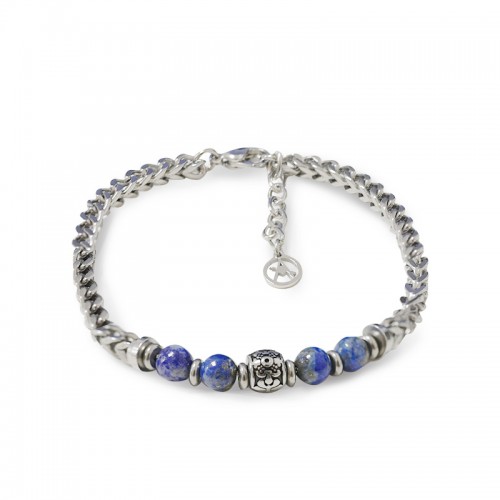 BRACCIALE A CATENA DI SPIGA CON PERLINE DI PIETRA - RD24104B593/594/595