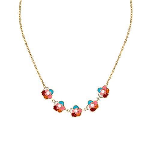 COLLANA CON CINQUE FIORI SMALTATI - FFJ251344C626