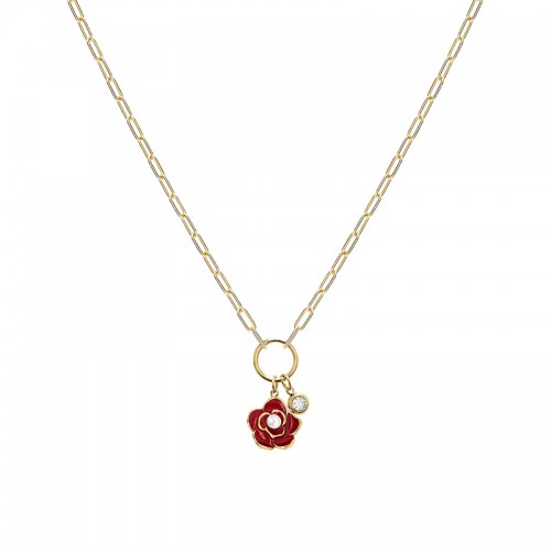 COLLANA CON PENDENTE A FIORE SMALTATO E PUNTO LUCE - FFJ2576C625