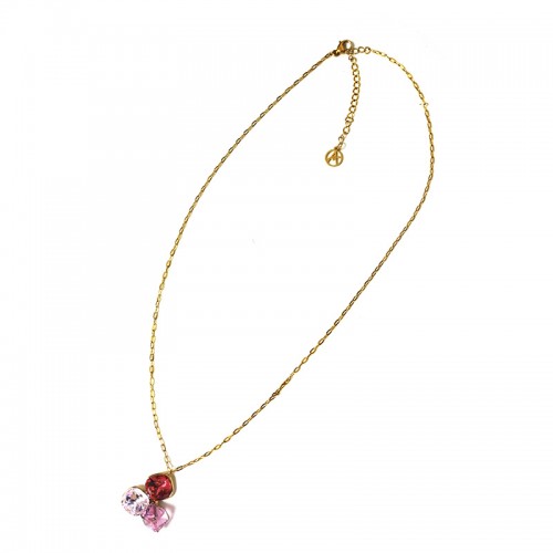 COLLANA CON CIONDOLO A TRE CRISTALLI GEOMETRICI COLORATI - FFJ2670C837
