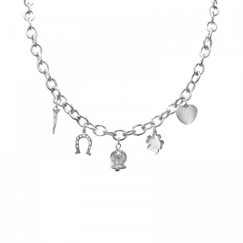 COLLANA A CATENA CON CHARMS PORTAFORTUNA - FJ24108B728