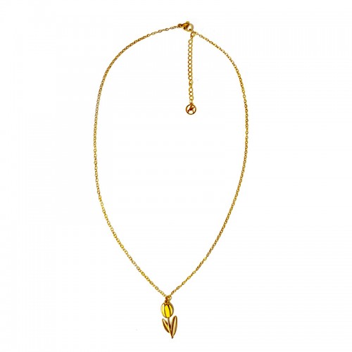 COLLANA CON PENDENTE TULIPANO IN SMALTO COLORATO - FJ2642D045