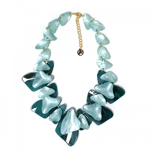 COLLANA ORGANICA CON PETALI IN RESINA - FT25176C530