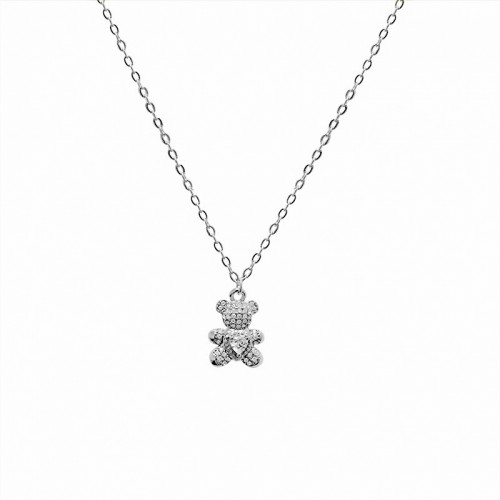 COLLANA CON PENDENTE A ORSETTO ZIRCONATO CON CUORE - JN2472B771