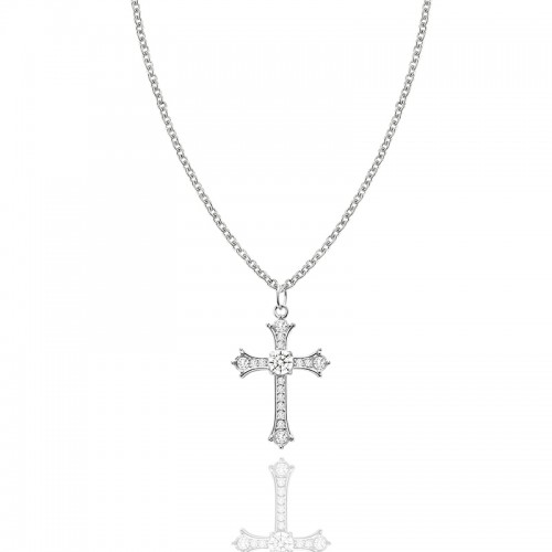 COLLANA CON PENDENTE A CROCE CON ZIRCONI - JN2556C676