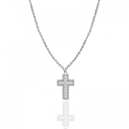 COLLANA CON PENDENTE A CROCE CON ZIRCONI - JN2576C678