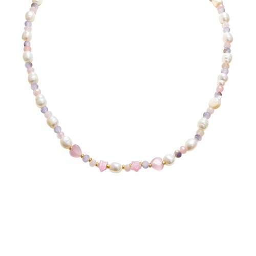 COLLANA DI PERLINE CON CRISTALLI E PERLE - MNK211211120G74