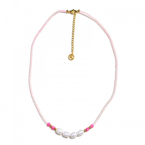 COLLANA CON PERLINE COLORATE E PERLE - MNK21121164G95