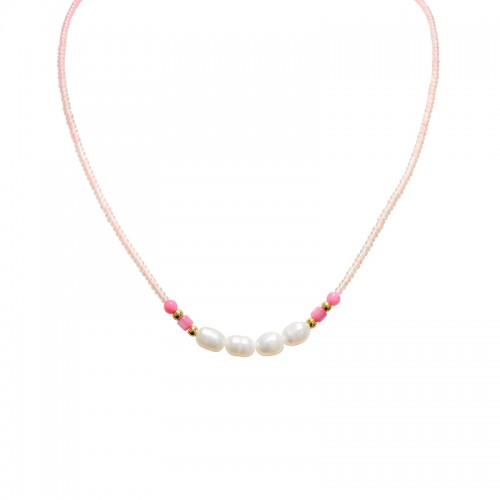 COLLANA CON PERLINE COLORATE E PERLE - MNK21121164G95