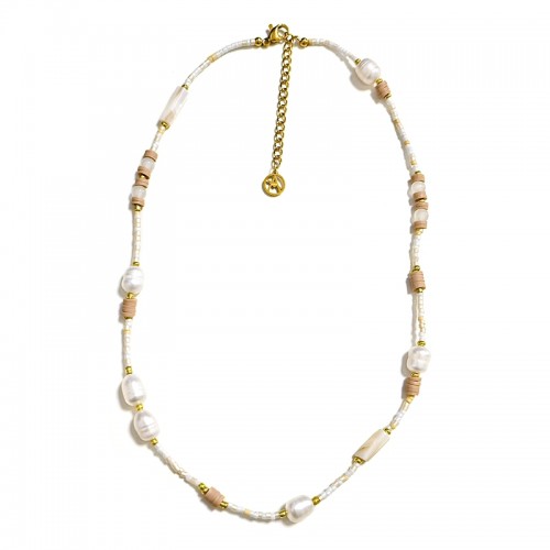 COLLANA CON PERLINE COLORATE E PERLE - MNK21121196G86