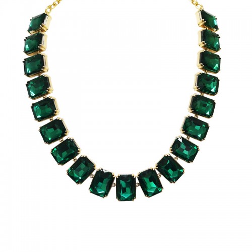 COLLANA GIROCOLLO CON CRISTALLI COLORATI RETTANGOLARI - MY25208C245