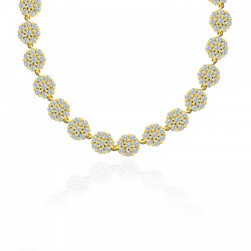 COLLANA GIROCOLLO CON FIORI DI ZIRCONI - MY252104C716