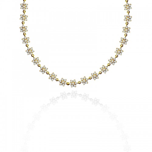 COLLANA GIROCOLLO CON FIORI DI ZIRCONI - MY252104C718