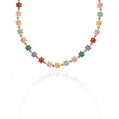 COLLANA GIROCOLLO CON FIORI DI ZIRCONI - MY252104C718