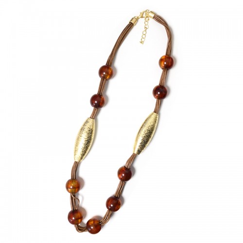 COLLANA LUNGA IN CORDA CON SFERE IN RESINA - NY251904C557