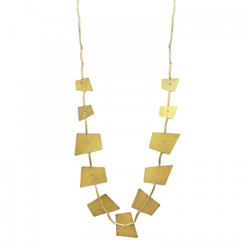 COLLANA LUNGA CON LAMINE GEOMETRICHE E DETTAGLI TUBOLARI - NY251904C566