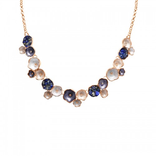 COLLANA FIORI SMALTATI CON PIETRE - SW24100A147