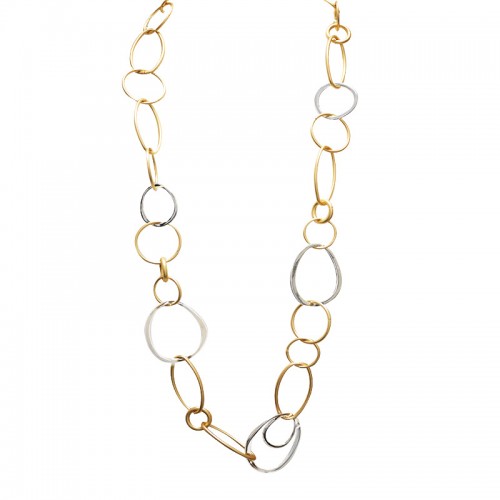 COLLANA LUNGA CATENA A MAGLIE ROTONDE E OVALI - SW24116B656