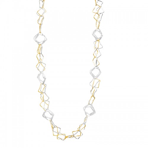 COLLANA LUNGA A DOPPIA CATENA GEOMETRICA - SW24116B691