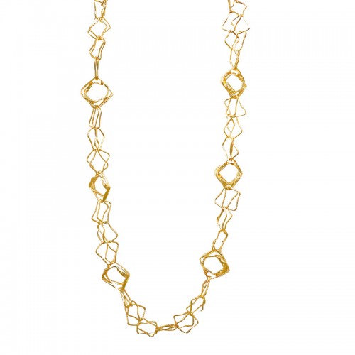 COLLANA LUNGA A DOPPIA CATENA GEOMETRICA - SW24116B691