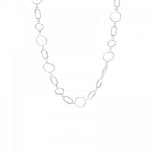 COLLANA CATENA A MAGLIA CERCHIO E RETTANGOLARE - SW25100B76