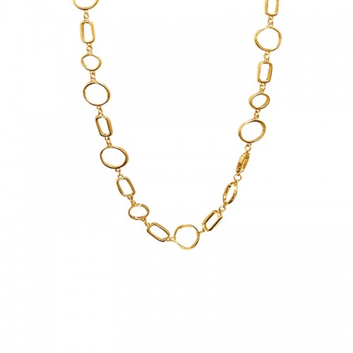 COLLANA CATENA A MAGLIA CERCHIO E RETTANGOLARE - SW25100B76